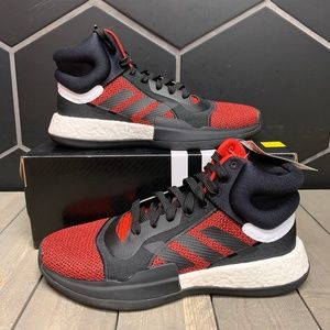 New Adidas Marquee Boost High Black Red Shoes